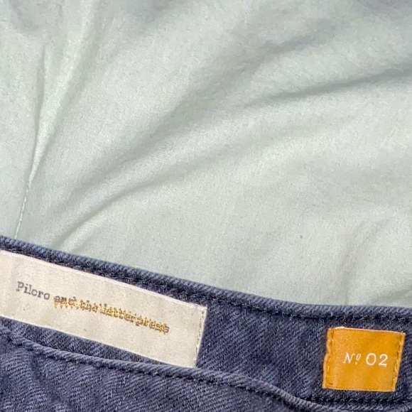 ANTHROPOLOGIE Brand PILCRO Black Wash Denim Fringe A Line Button Up Skirt Luxury - Picture 6 of 11